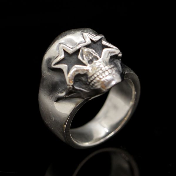 Ring Siegelring "STARSKULL" 925er Silber Gr 56 NEU