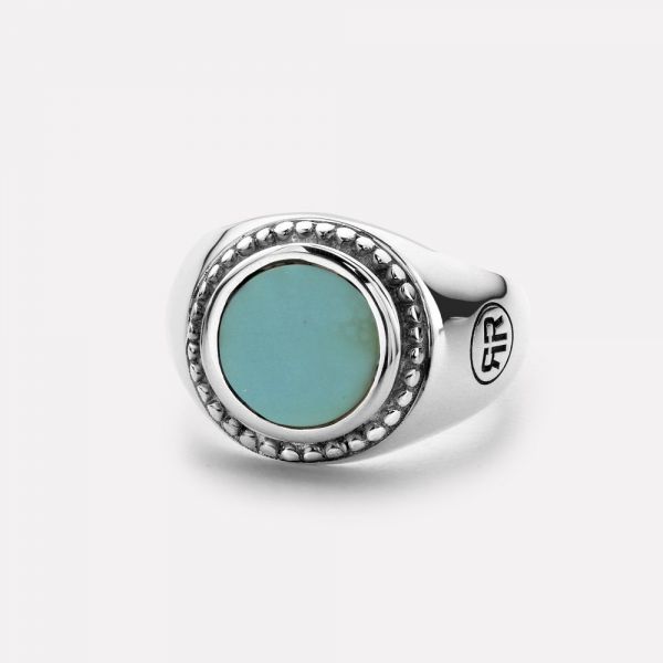 Rebel & Rose Silber Ring Siegel Türkis GR 59 RR-RG014-S NEU
