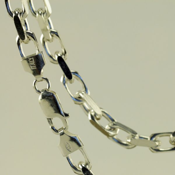 Halskette Ankerkette MASSIV 925er Sterling Silber rhodiniert 60 cm / 5,5 mm Breit NEU
