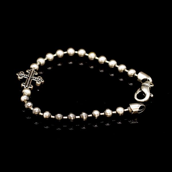 Armband "BALL & CHAIN CROSS" 925er Silber 200 mm NEU