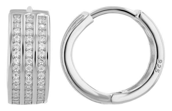 Creolen "Eleganz" 925er Silber rhodiniert Zirkonia 5300569-001 NEU