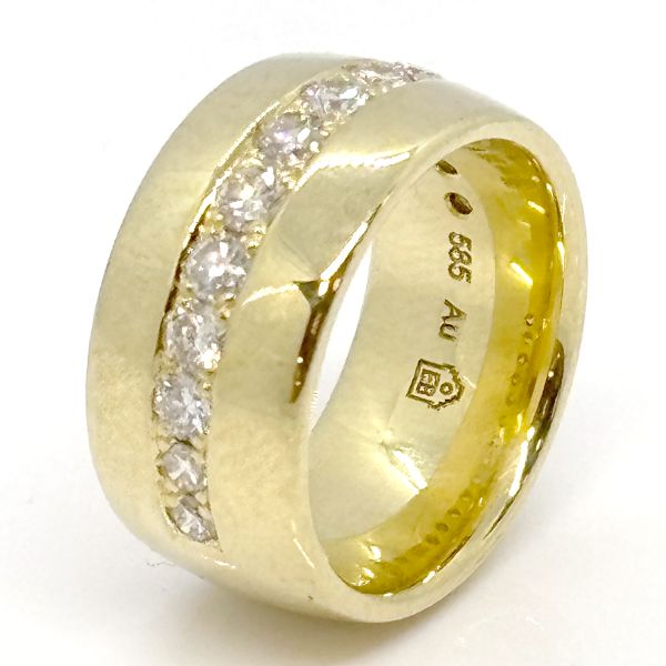 Diamant Ring 585er Gold Goldschmiedearbeit 0,90 Ct Diamnten im Brillantschliff Ringgröße 52 (34368)