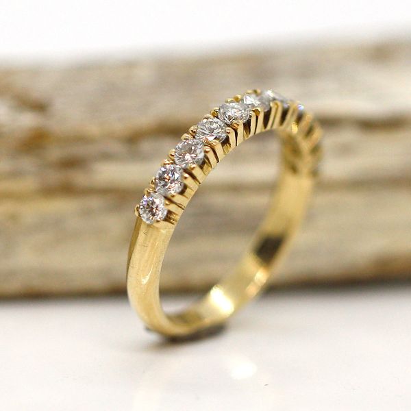 Diamant Ring Habmemoire 750er Gelbgold GR 57 ca. 0,77 Ct Diamanten im Brillantschliff (26128)