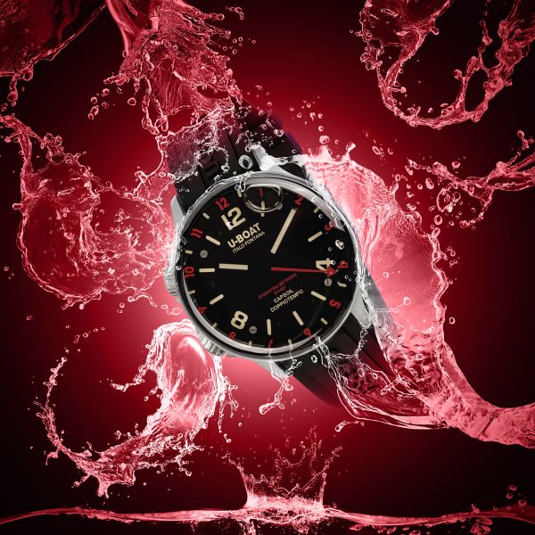 U-Boat Capsoil DOPPIOTEMPO SS RED REHAUT Quarz Armbanduhr Ref. 8839 NEU