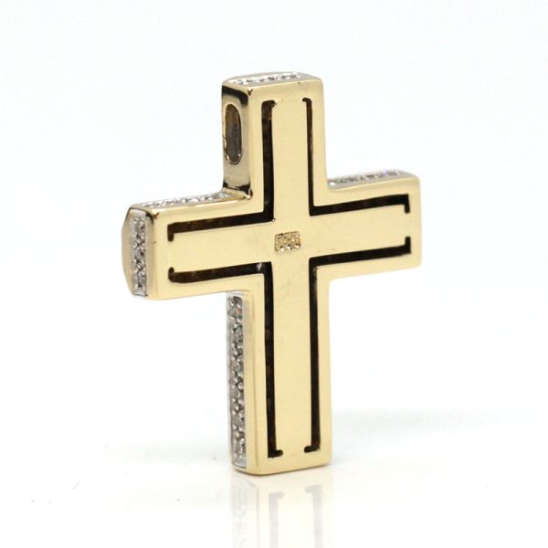 Diamant Kreuz Anhänger 585er Gelbgold ca. 0,38 ct (14013)