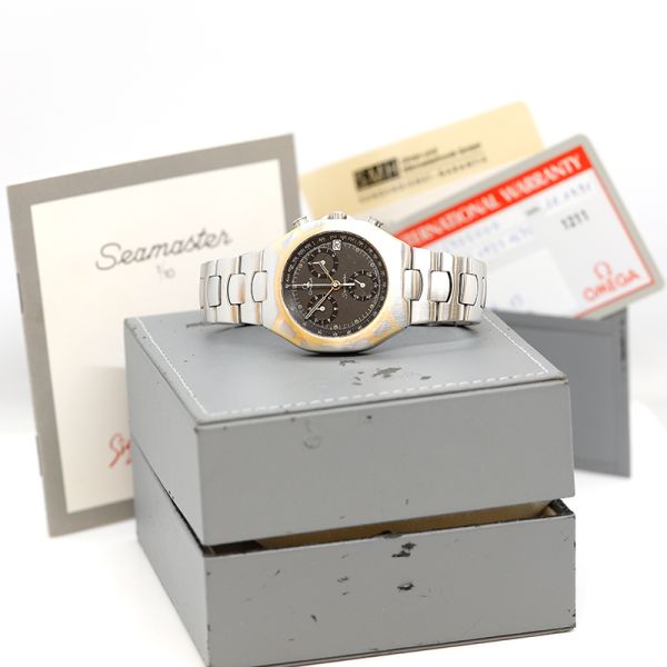 Omega Seamaster Polaris Chrono Edelstahl 18Kt Gold Quarz Ref. 25905000 (23111)