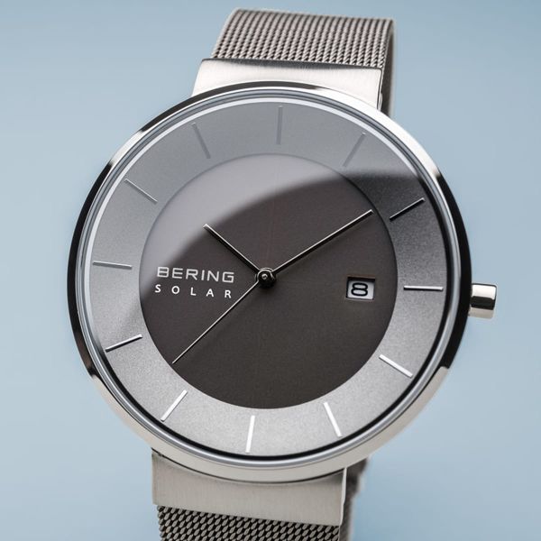 BERING Herren Armbanduhr Solar silber gebürstet 14639-309 NEU