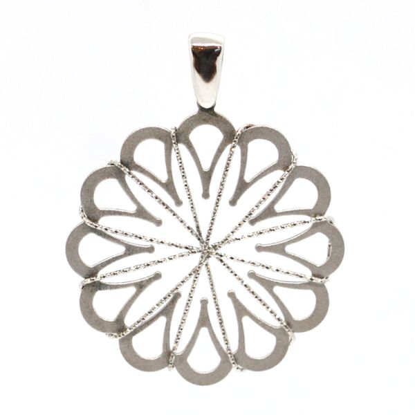 Anhänger "Blume" 925er Silber rhodieniert mit feinem Silberdraht BCL1230 NEU
