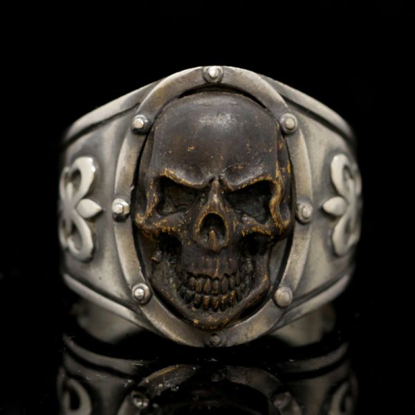 Ring "BLACK SKULL" 925er Silber mit Bronze Gr 70 by JJJ LA NEU