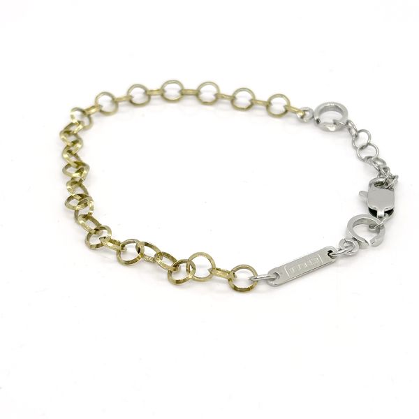 monomania Armband Erbsmuster Edelstahl PVD Messing 43806-S 18,5-21cm NEU