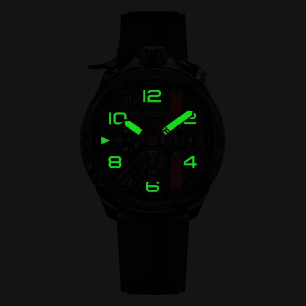 BOMBERG BOLT-68 Racing Carbon XR Chrono 45 mm Edelstahl PVD Black Silikonband BS45CHPBA.059-37.12 NE
