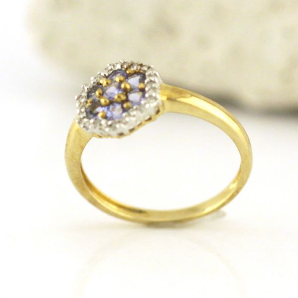 Amethyst Diamant Ring 375er Gelbgold / Weißgold GR57