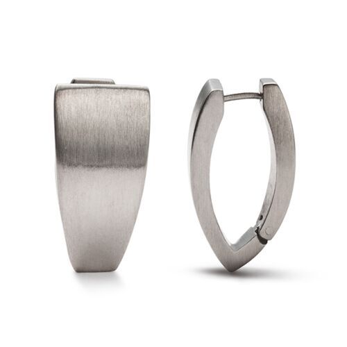 monomania Pure Klappcreolen Edelstahl matt 10 x 18mm NEU