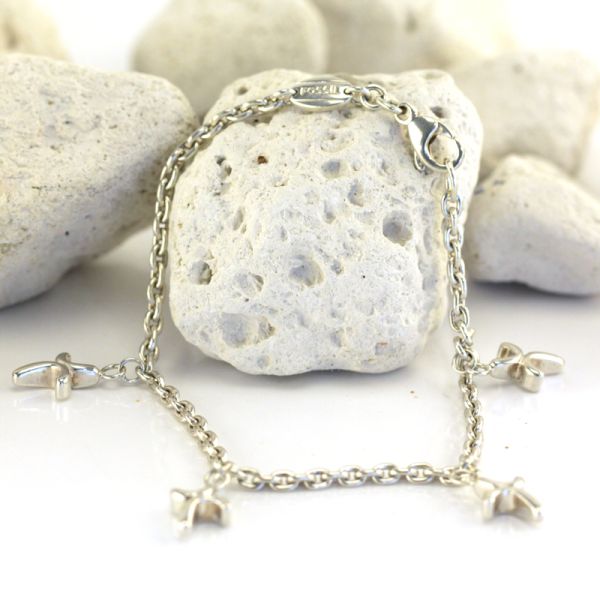 FOSSIL Silber Damen Armband 925er Sterling Silber Phantasiemuster (134)