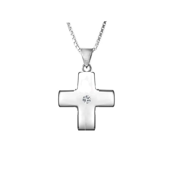 Anhänger Kreuz 925er Silber rhodiniert Kubic Zirkonia BSP0010-1 NEU