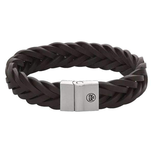 Rebel & Rose Armband "Full Metal Braided Brown Matt" 15 mm / 19,5 cm RR-M0037-S-M NEU