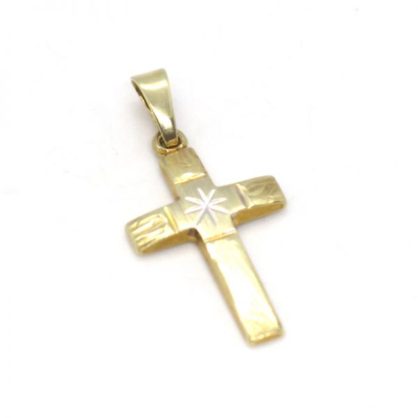 Kreuz Anhänger 585er Gelbgold 12 x 25 mm (11016)
