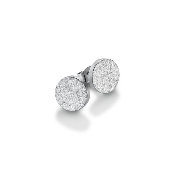 Ohrstecker "Plättchen" Edelstahl mattiert ST-00090O NEU