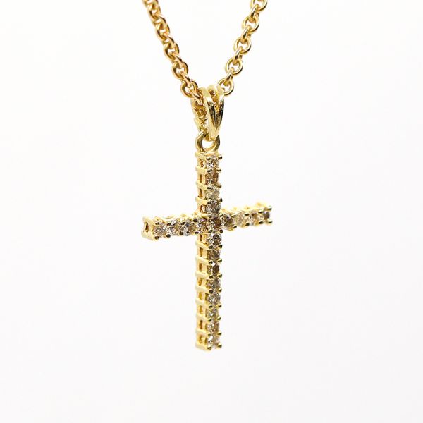 Diamant Kreuz 750er Gelbgold ca. 1,05 Ct Diamanten im Brillantschliff (22035)