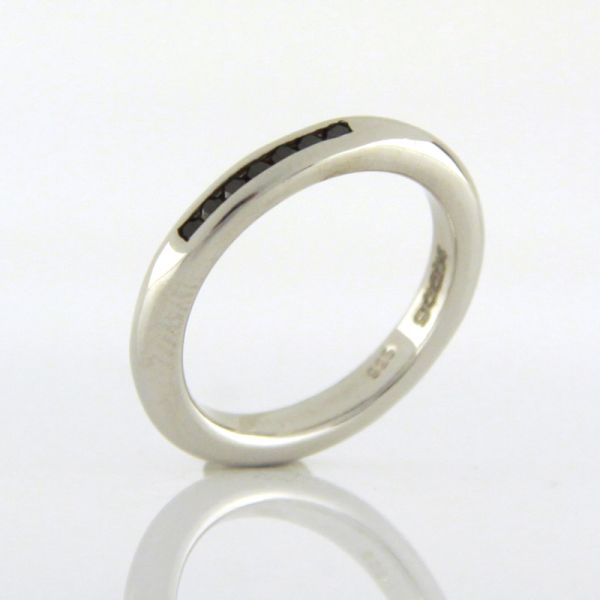 GOOIX Damen Ring Rund 925er Silber schwarze Zirkonia GR 54 NEU UVP.: 69,-