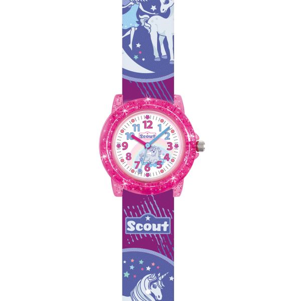 SCOUT Kinder Uhr "CRYSTAL FEE / EINHORN" Ø 30 mm Quarz 280305040 NEU