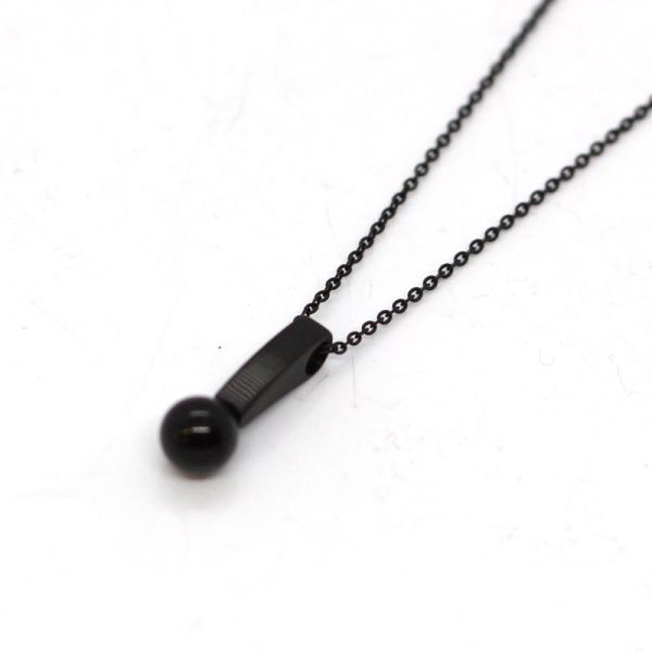 monomania Collier "BLACK KISS" Onyx 1 Strang Edelstahl 45 cm NEU