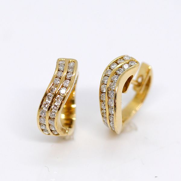 Creolen Gelbgold 750er mit Diamant Besatz (31442)