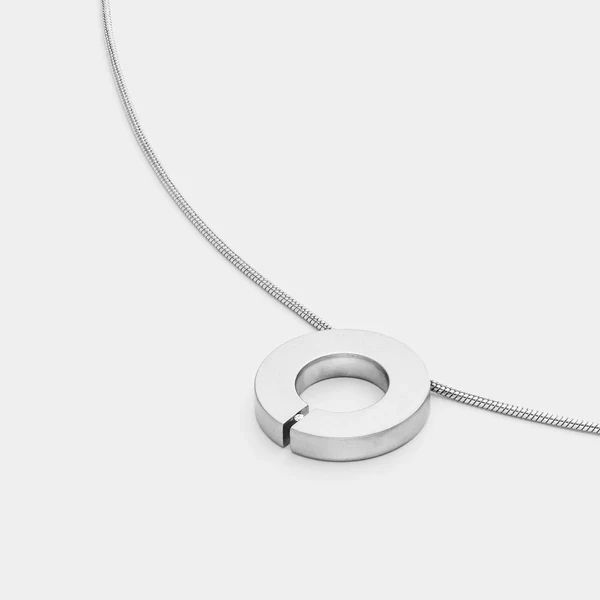 monomania Kreuz Collier "Symphony" Spannanhänger Diamant 0,02 Ct Schlngenkette 50 cm NEU