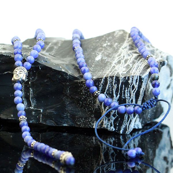 JJJ LA Triangle Halskette Achat Gebetskette Rosenkranz Buddha 925er Silber