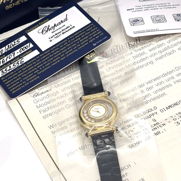 Chopard Genéve Happy Diamonds Damen Armbanduhr 750er Gelbgold 0,28 Ct Brillanten (33527)