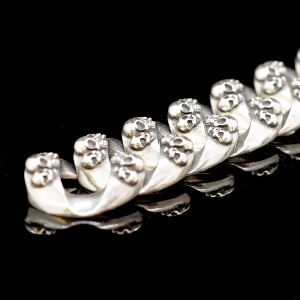 Armband Panzerarmband "SKULLS" 925er Silber versteckte Schließe 25 x 210 mm NEU