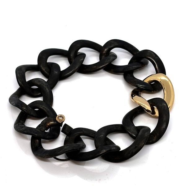 IsabelleFa Panzer Armband Bronze 750er Roségold mit 0,15 Ct Cognac Brillant