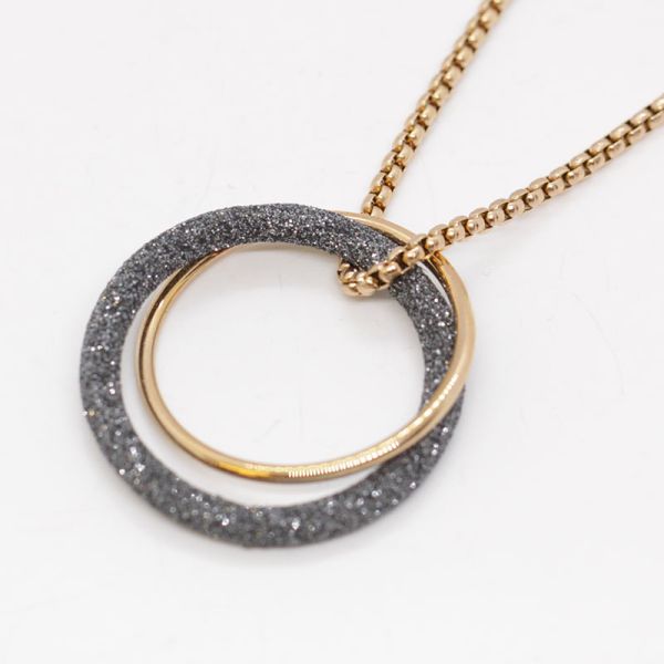 Collier "Sterneglanz Ringe" Edelstahl Rosé vergoldet Länge 60 cm ES90023869 NEU