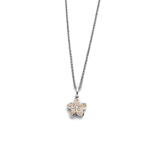 Anhänger "Plumeria Blüte" Strandsand 925er Silber rhodiniert P5015 NEU