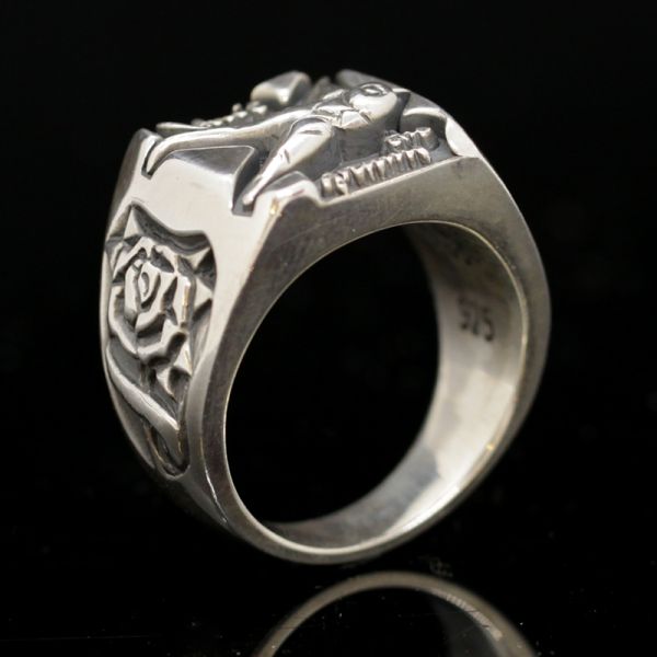 Ring Siegelring "SWALLOW" 925er Silber Gr 66 NEU