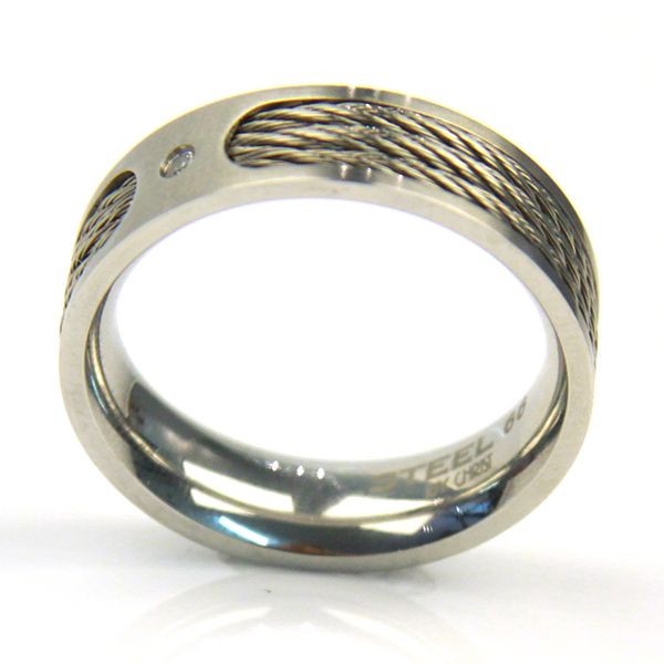 STEEL by Christ Herren Ring Edelstahl Silver Zirkonia GR 62 NEU