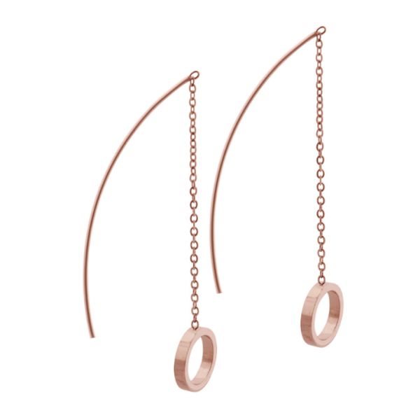 Ohrring Kette KREIS Chirurgenstahl 316L Rosé CSO322-RO NEU