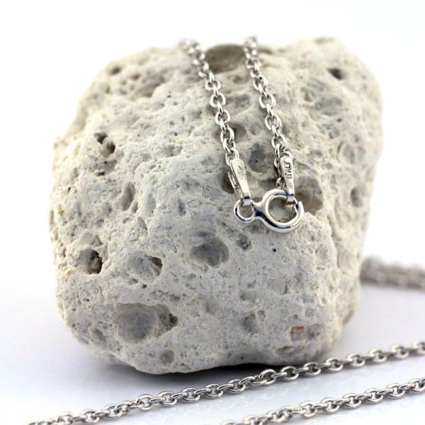 Halskette Ankerkette 925er Sterling Silber rhodiniert 55 cm / 1,5 mm Breit NEU