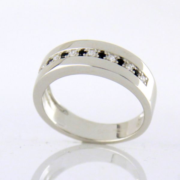 GOOIX Damen Ring 925er Silber Zirkonia schwarz/weiß GR 54 NEU UVP.: 99,-