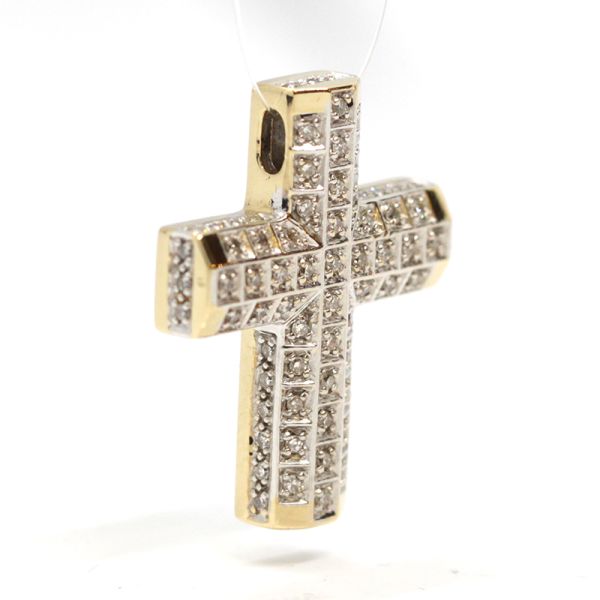 Diamant Kreuz Anhänger 585er Gelbgold ca. 0,38 ct (14013)