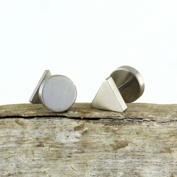 Ohrstecker "KREIS/DREIECK" Edelstahl ST9-123O NEU