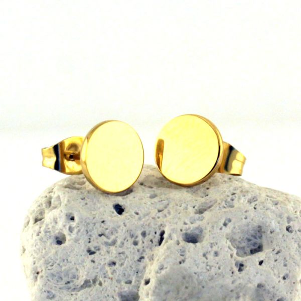 Ohrstecker Damen Edelstahl IP Gold Ø 8 mm ST9-080O NEU