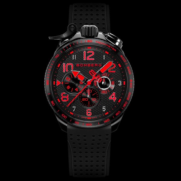 BOMBERG BOLT-68 Racing "KYALAMI" Chrono 45 mm Edelstahl PVD Black Silikonband BS45CHPBA.059-17.12 NE
