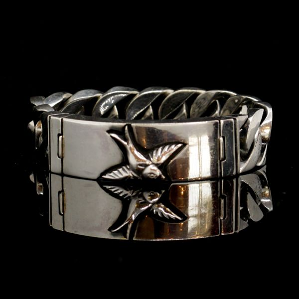 Armband Panzerarmband massiv "SWALLOW" 925er Silber Buckle 18 x 190 mm NEU